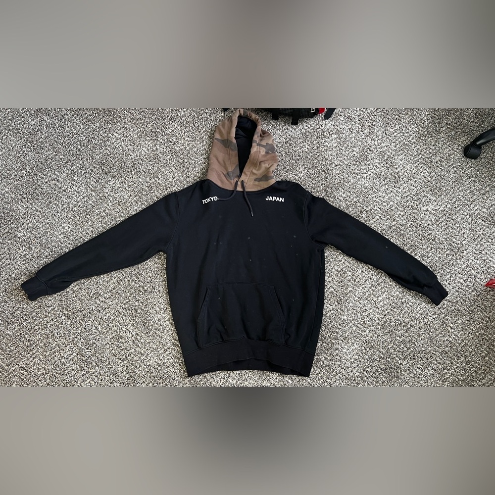 Tokyo Japan Black and Camo Hoodie